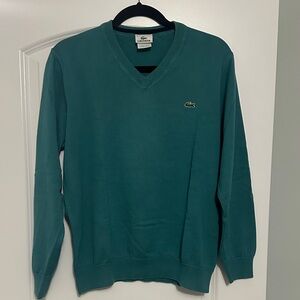 Lacoste Men's Teal V-Neck Sweater